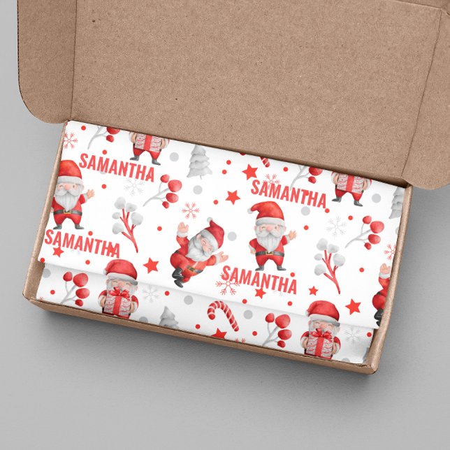 Papel De Seda Patrón Santa de Navidades de nombres personalizado (Subido por el creador)