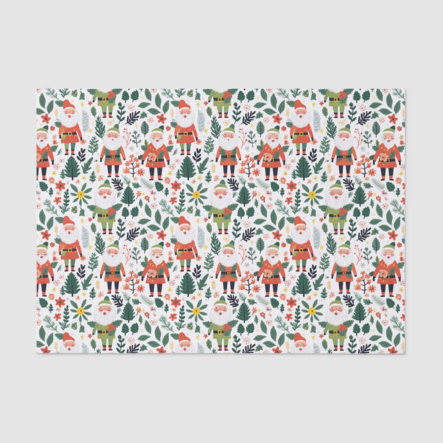 Papel De Seda Patrón Santa festivo (Anverso)