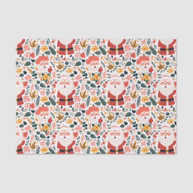 Papel De Seda Patrón Santa festivo (Anverso)