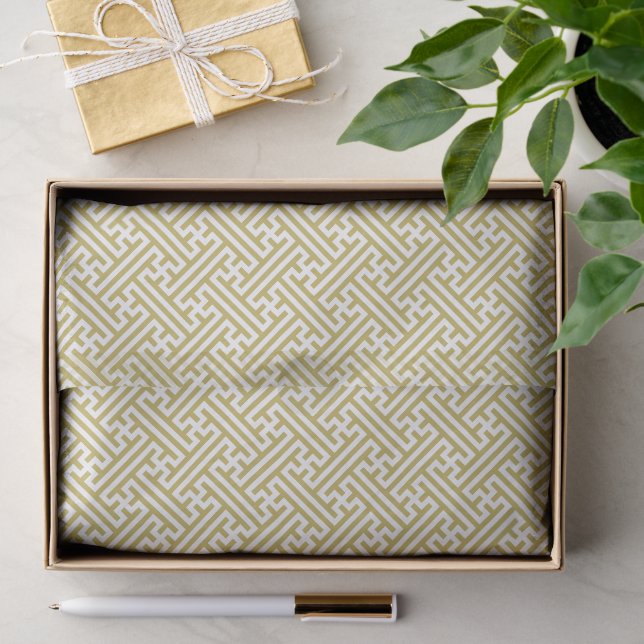 Papel De Seda Patrón Sayagata, japonés, dorado y blanco (Regalo )