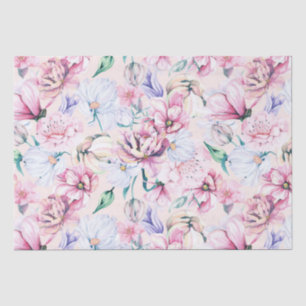 Papel De Seda Patrón sin fisuras de flores estéticas
