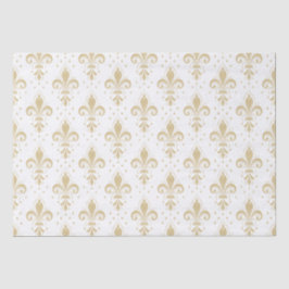 Papel De Seda Patrón sin fisuras dorado de fleur-de-lis en blanc