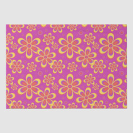 Papel De Seda Patrón sin foco de flores moradas magenta