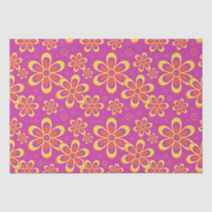 Papel De Seda Patrón sin foco de flores moradas magenta