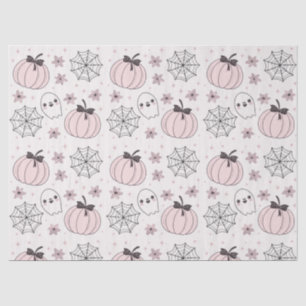Papel De Seda Patrón sin foco de Halloween rosa Pastel