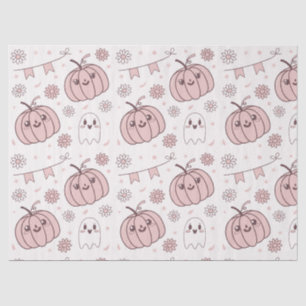 Papel De Seda Patrón sin foco de Halloween rosa Pastel (2)