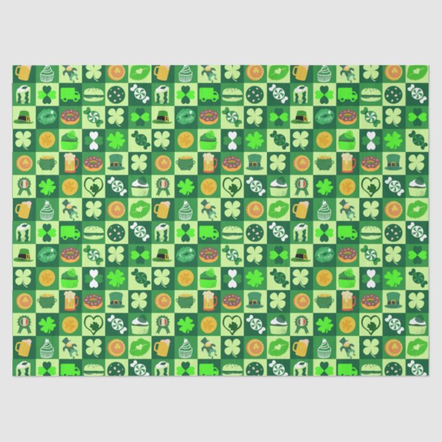 Papel De Seda Patrón sin problemas de iconos del Día de San Patr (Anverso)