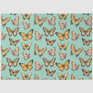 Papel De Seda Patrón sin soldadura de mariposa. Mariposa monarca