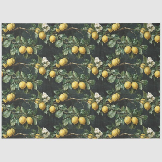 Papel De Seda Patrón sin soldadura del árbol de limón (Anverso)