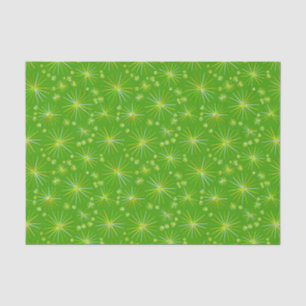 Papel De Seda Patrón sputnik de mediados de siglo, verde oliva