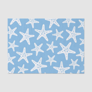 Papel De Seda Patrón Starfish Azul