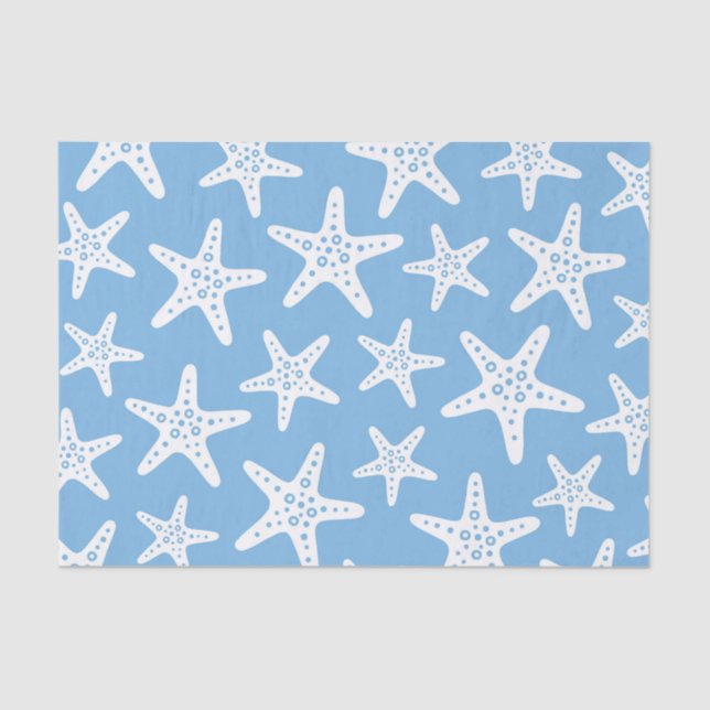 Papel De Seda Patrón Starfish Azul (Anverso)