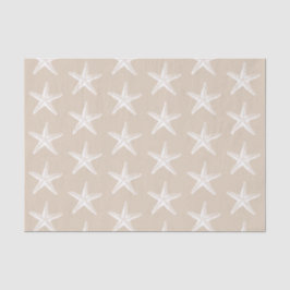 Papel De Seda Patrón Starfish blanco Náutico costero