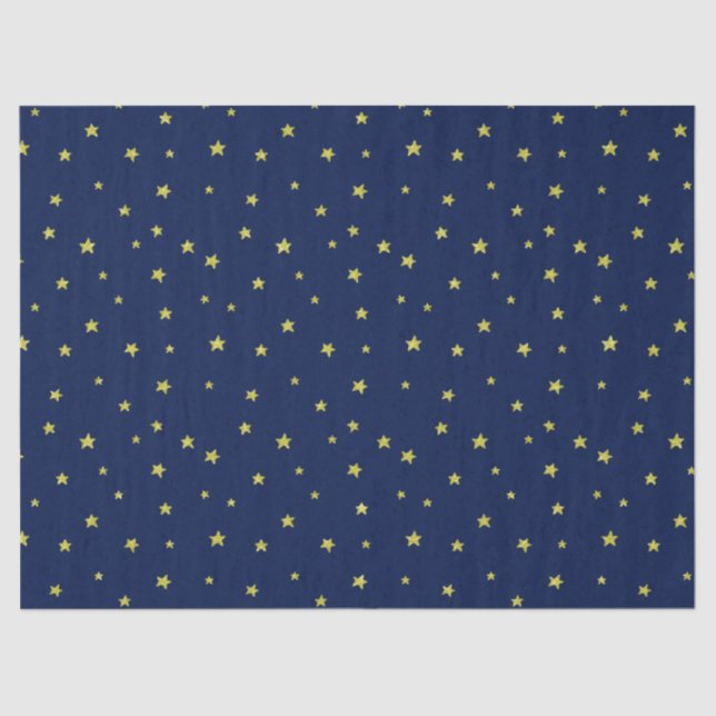 Papel De Seda Patrón Stars Midnight Blue (Anverso)