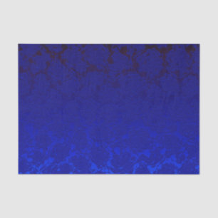 Papel De Seda Patrón Suculento Floral Azul Oscuro Metálico