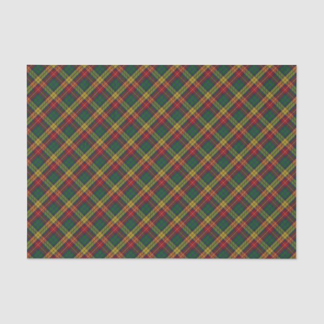 Papel De Seda Patrón Tartán de clan bucano (Anverso)