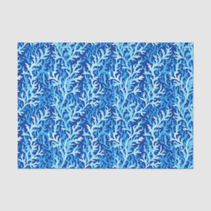 Papel De Seda Patrón textil costero de algas azules