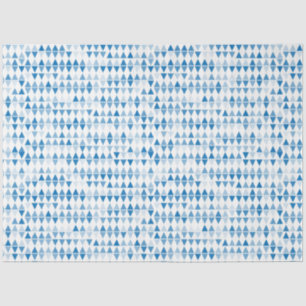 Papel De Seda Patrón triangular azul