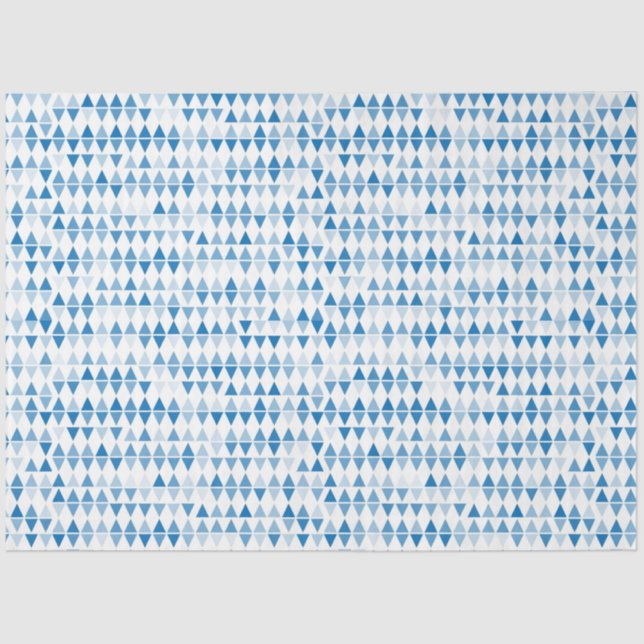 Papel De Seda Patrón triangular azul (Anverso)