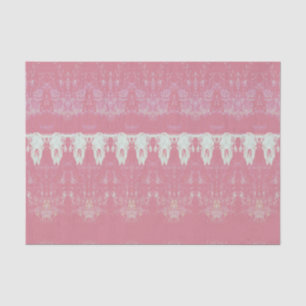Papel De Seda Patrón Tribal Vintage Cráneo de Toro Rosa Blanco