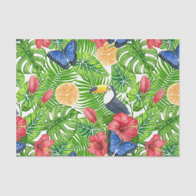 Papel De Seda Patrón tropical (Anverso)