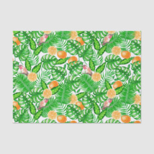Papel De Seda Patrón tropical, colibríes II