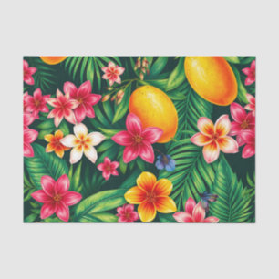 Papel De Seda Patrón tropical de mango y hoja de palma