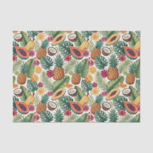 Papel De Seda Patrón Tropical de Piña - Diseño de Frutas de Vera