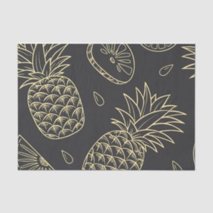 Papel De Seda Patrón Tropical de Piña y Cítricos