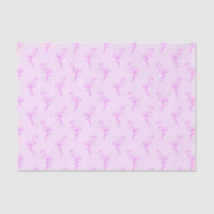 Papel De Seda Patrón tropical rosado de la fiebre Flamingo