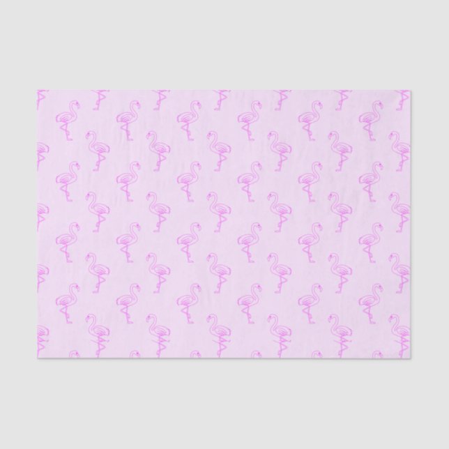 Papel De Seda Patrón tropical rosado de la fiebre Flamingo (Anverso)