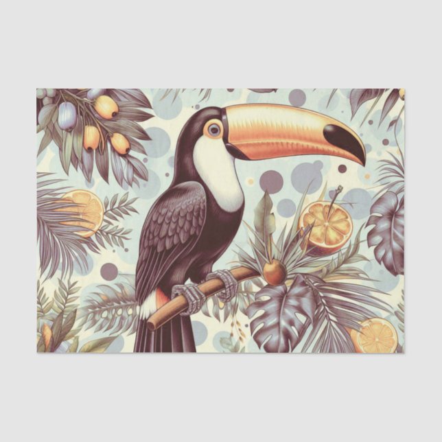 Papel De Seda Patrón Tropical Turco Vintage (Anverso)