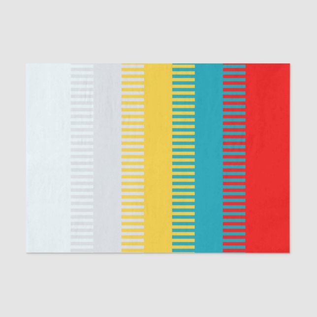 Papel De Seda Patrón único de Moda gris blanco amarillo rojo azu (Anverso)