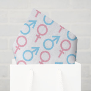 Papel De Seda Patrón unisexo azul rosa género revelar tejido