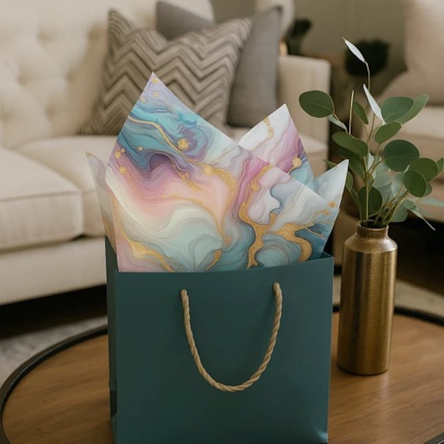 Papel De Seda Patrón verde azulado de arte de mármol rosa morado (Subido por el creador)