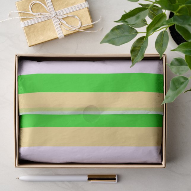 Papel De Seda Patrón verde, blanco y naranja (Regalo )