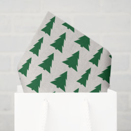Papel De Seda Patrón verde de árbol de Navidad en la textura bur