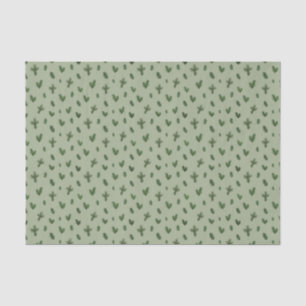 Papel De Seda patrón verde de árbol de navidad simple