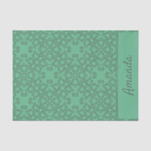 Papel De Seda Patrón verde de menta personalizado