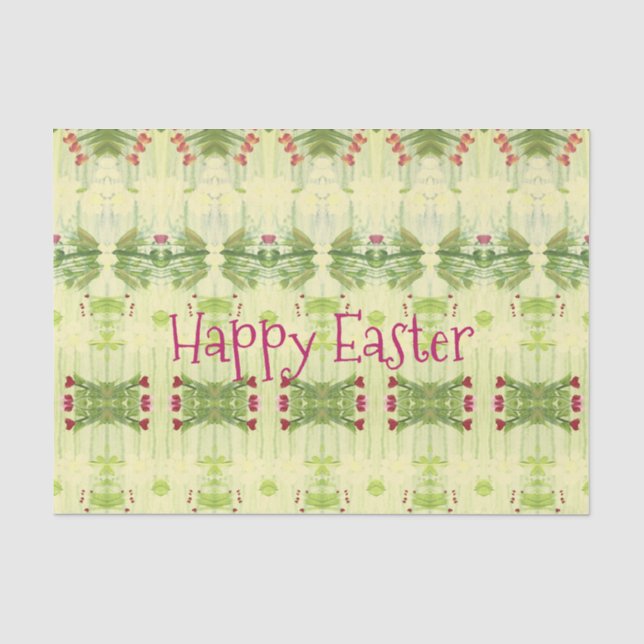 Papel De Seda Patrón verde decorativo (Anverso)