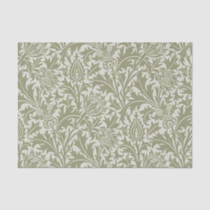 Papel De Seda Patrón verde William Morris Thistle Sage