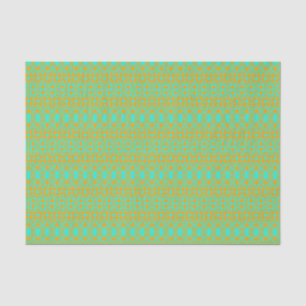 Papel De Seda Patrón verde y naranja brillante