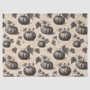 Papel De Seda Patrón Vintage de calabaza y grabado de vinos (2)
