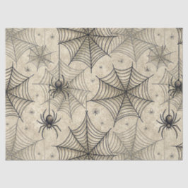 Papel De Seda Patrón Vintage de Halloween de Arañas y Telarañas