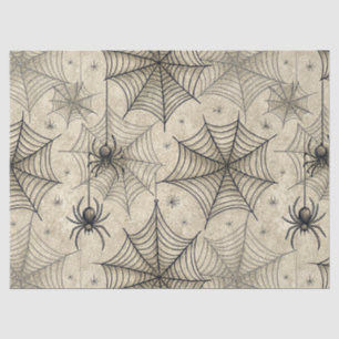 Papel De Seda Patrón Vintage de Halloween de Arañas y Telarañas