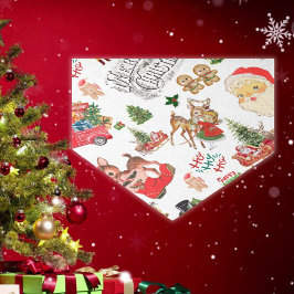 Papel De Seda Patrón vintage de Navidad en blanco |