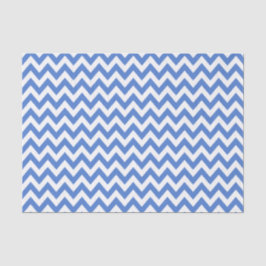Papel De Seda Patrón ZigZag/Chevron azul