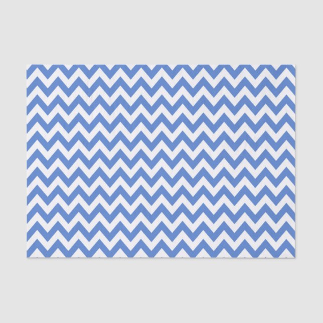 Papel De Seda Patrón ZigZag/Chevron azul (Anverso)
