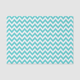 Papel De Seda Patrón ZigZag/Chevron Turqoise