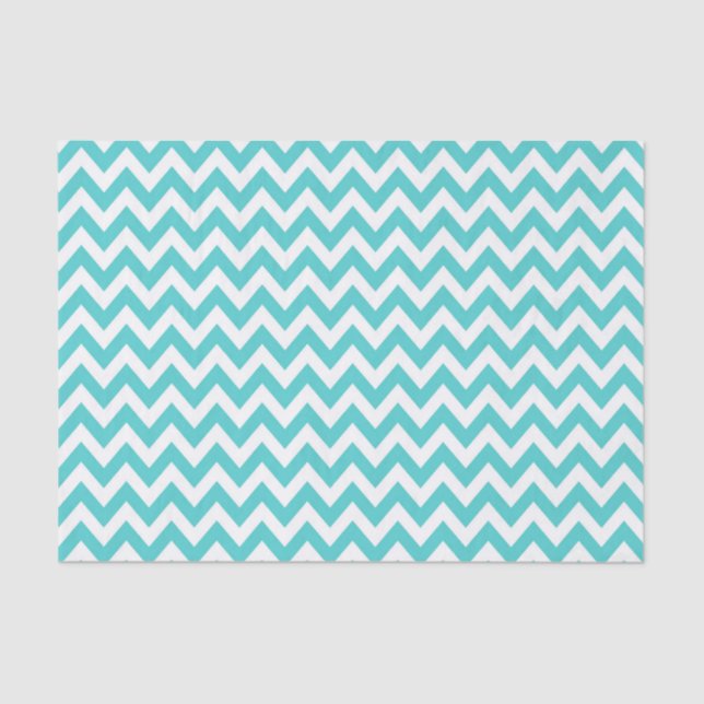 Papel De Seda Patrón ZigZag/Chevron Turqoise (Anverso)
